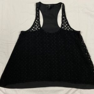 Women's Black Lace Statement Piece Top Size S Used